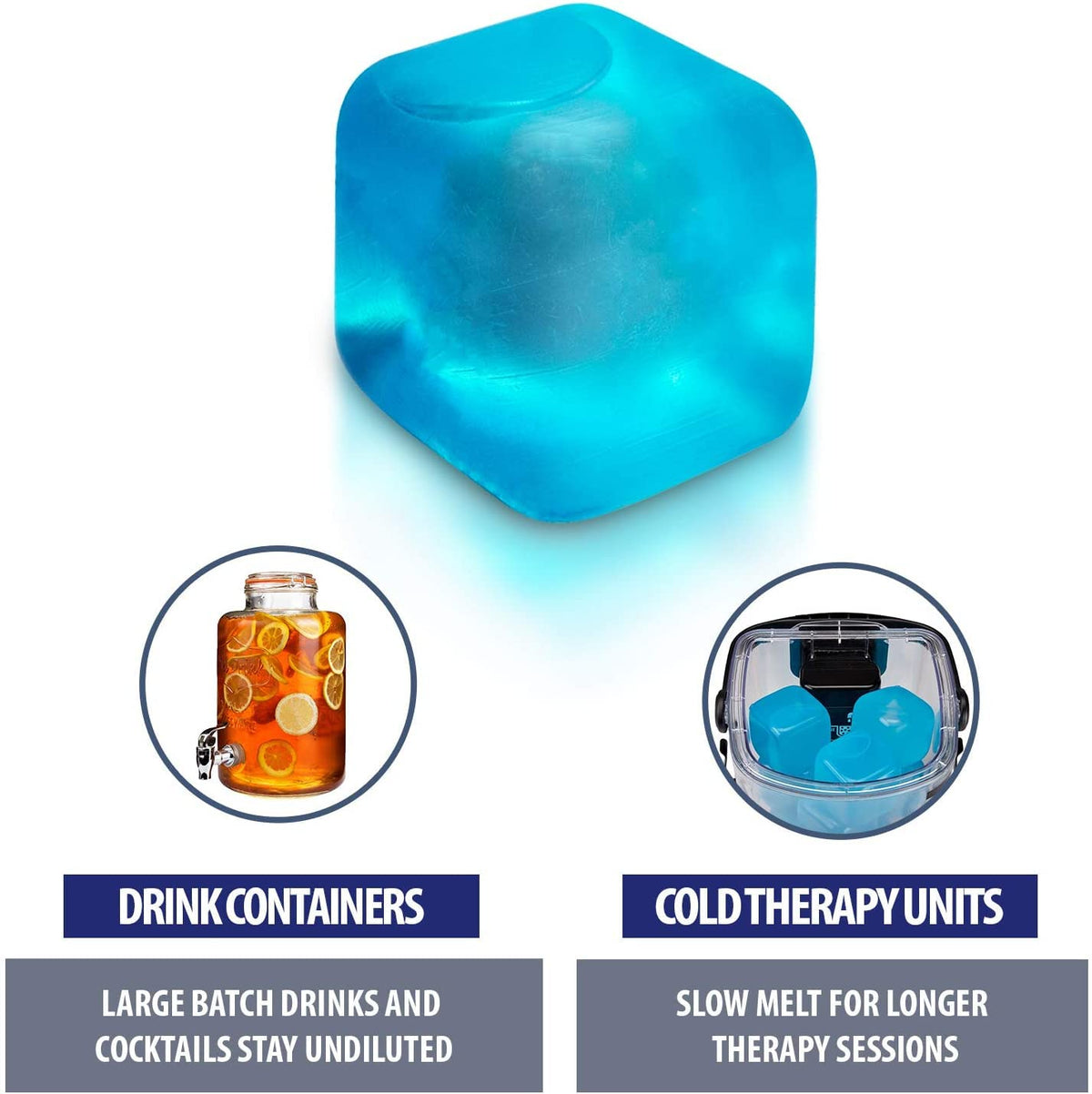 M PAIN MANAGEMENT TECHNOLOGIES cubes in drink dispenser delivering steady chill.