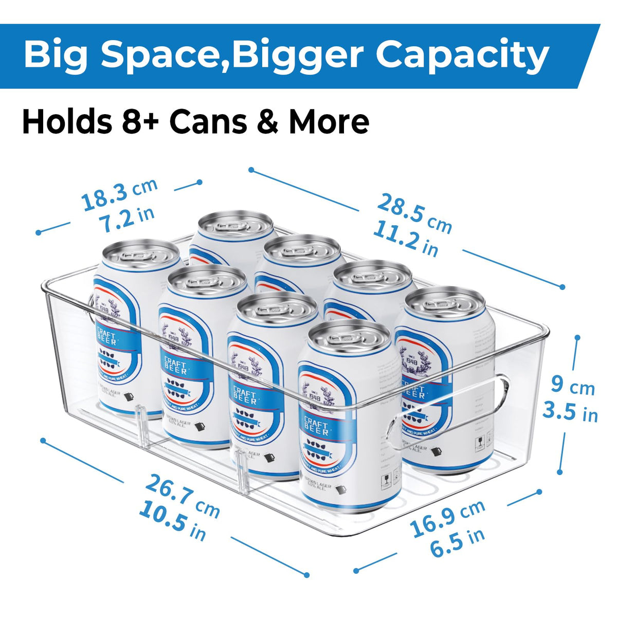 Mpotmiy clear-view design with built-in handles allows fast access