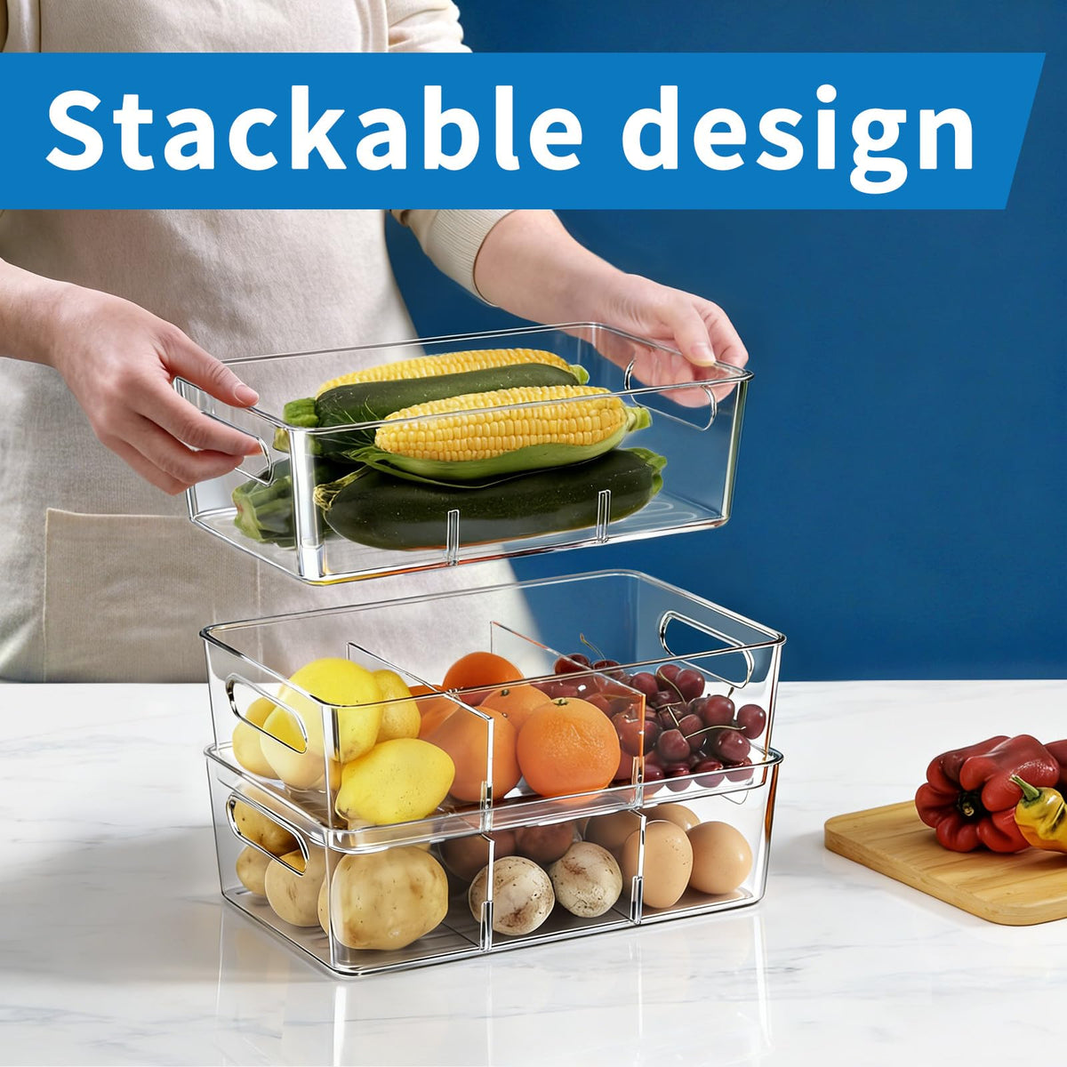 Mpotmiy fridge-storage bin keeps items organized and within reach
