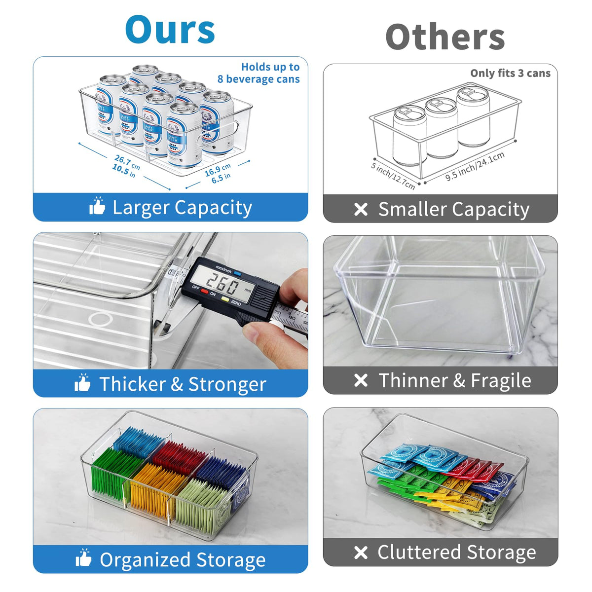 Mpotmiy pantry bin clear view lets you find contents quickly.