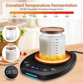MQFORU Sourdough Warmer Mat displays precise temperature for consistent dough activity