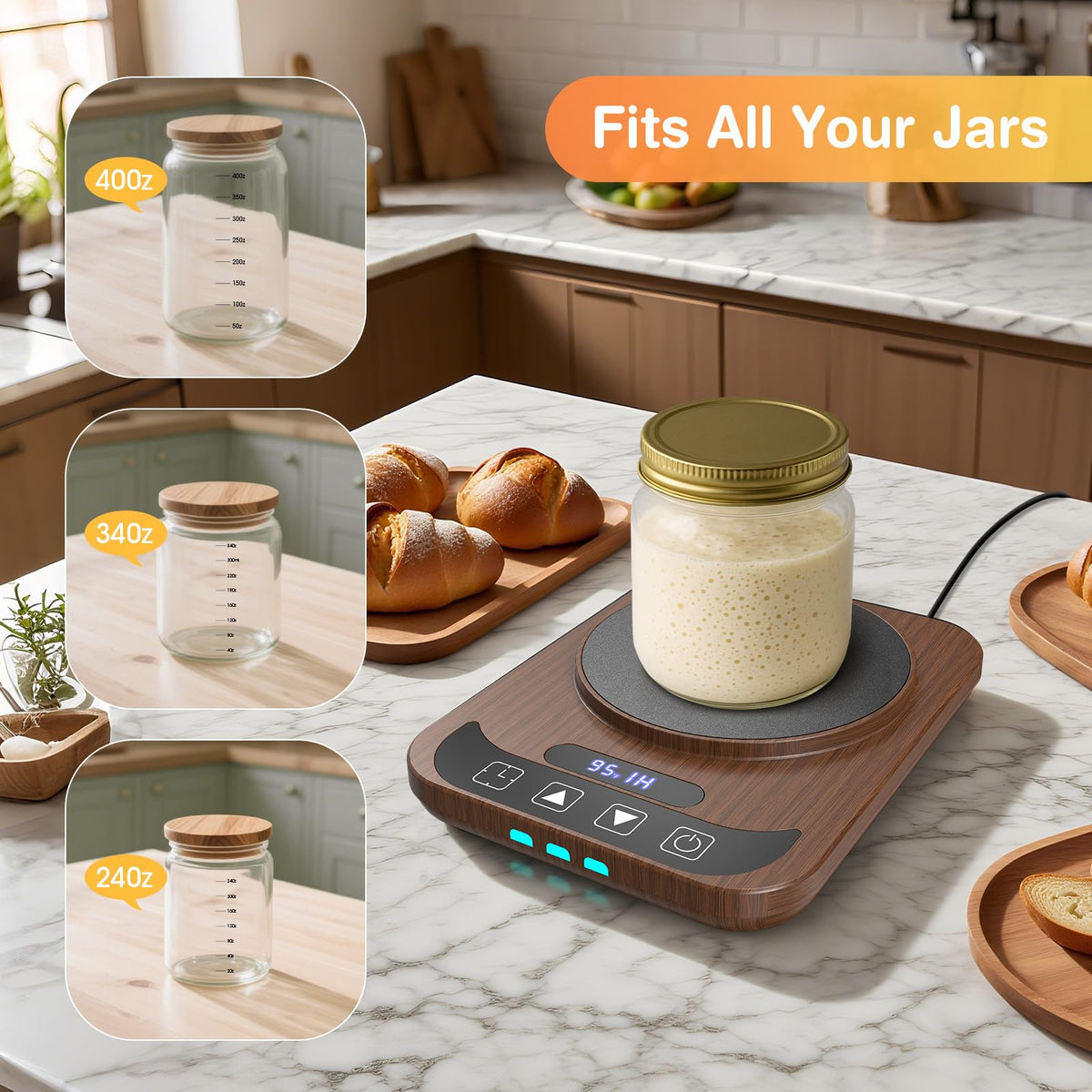 MQFORU Sourdough Warmer slim design saves counter space in any kitchen