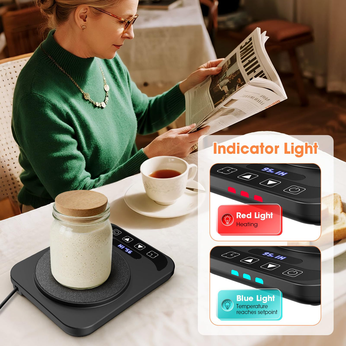 MQFORU Sourdough Warmer smart memory saves settings for quick startup.
