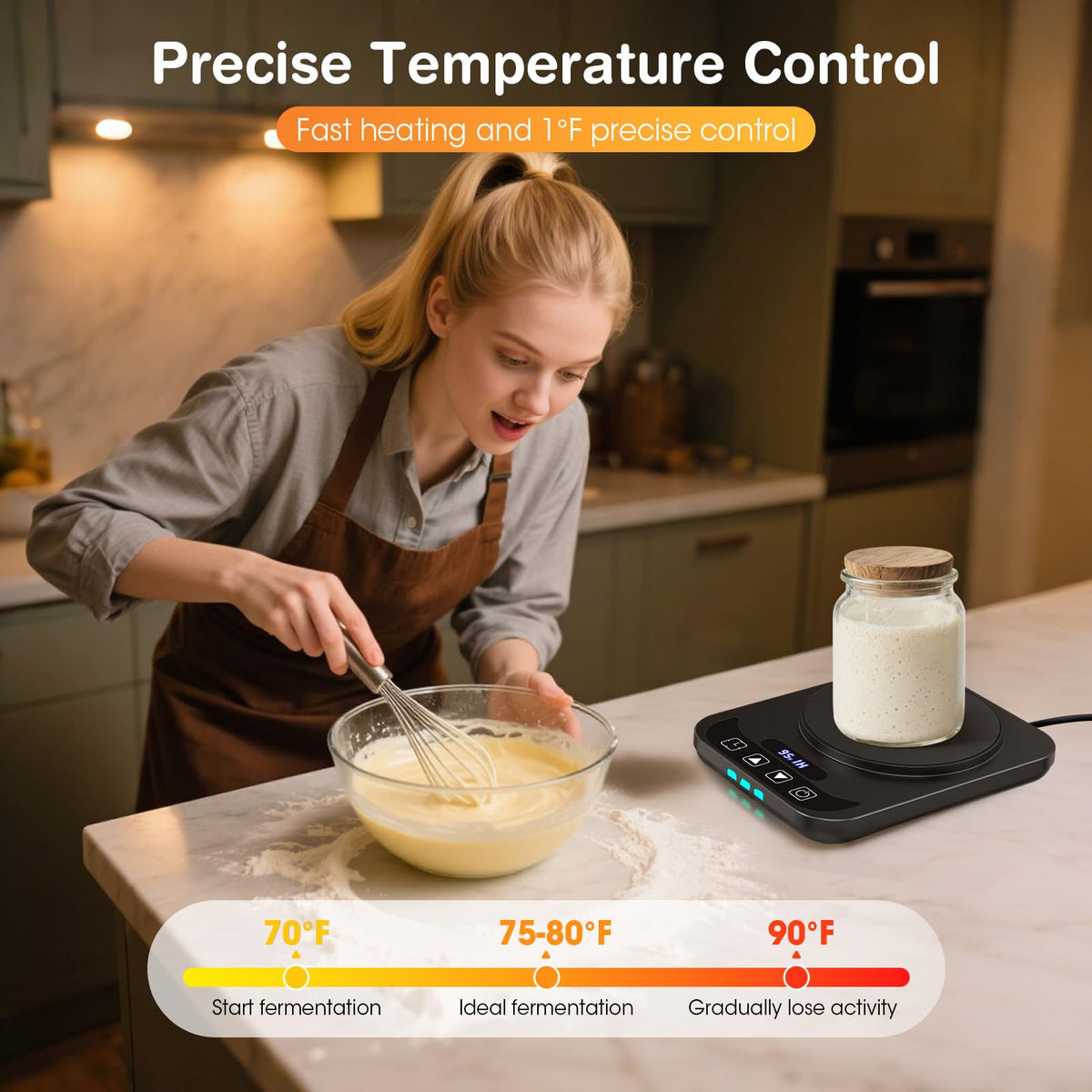 MQFORU Sourdough Warmer with smart timer enabling hands-off proofing.