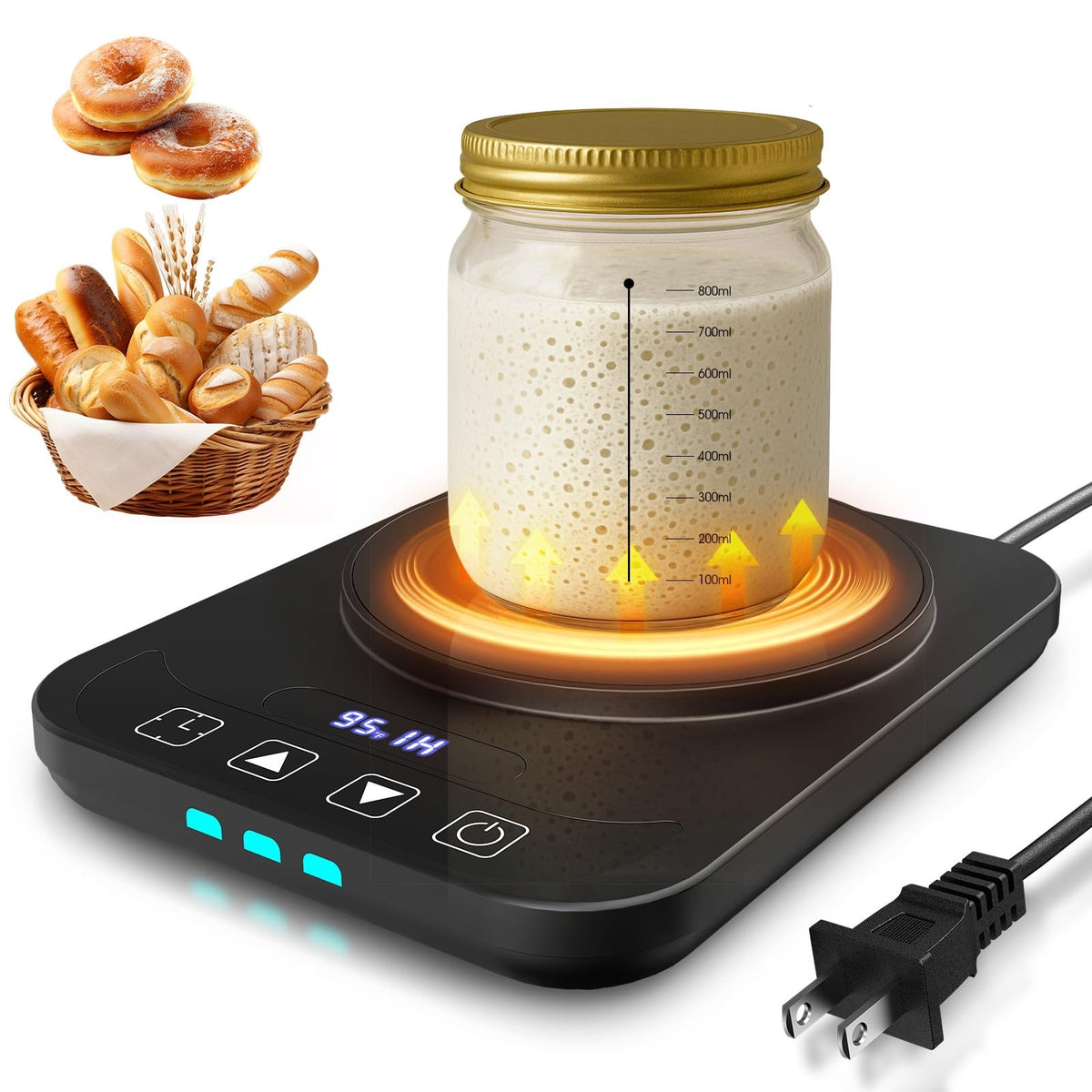 MQFORU Sourdough Warmer with thermostat control for consistent dough fermentation.