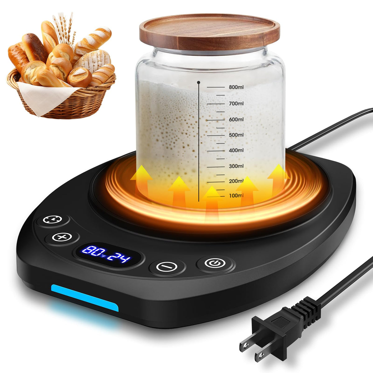 MQFORU Upgrade Sourdough Warmer Mat with thermostat-control for precise fermentation conditions