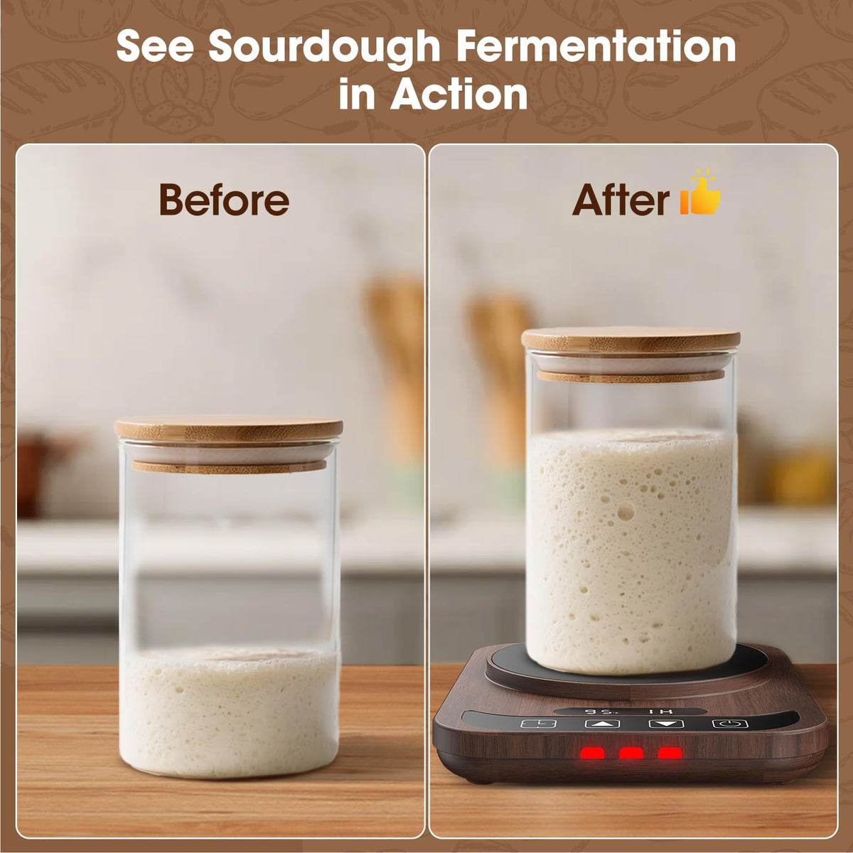 MQUPIN warmer offers ample heating area for most dough containers.