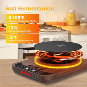 MQUPIN warmer display shows precise temperature for reliable fermentation control.