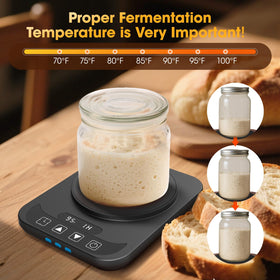 MQUPIN Sourdough Warmer temperature display keeps you informed during proofing