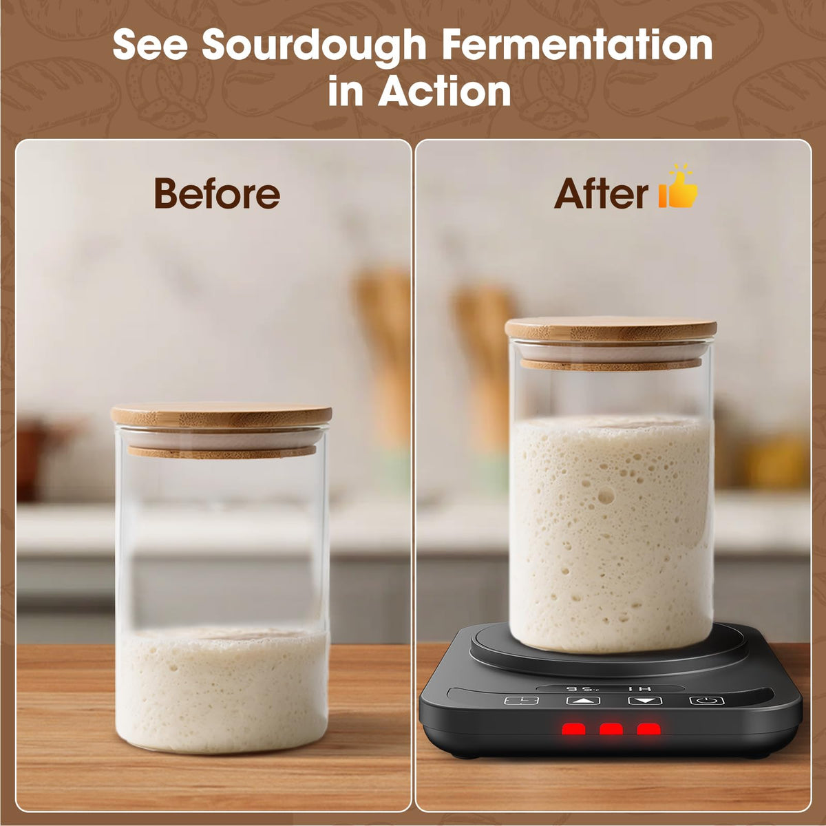 MQUPIN Sourdough Warmer US plug offers stable, durable power