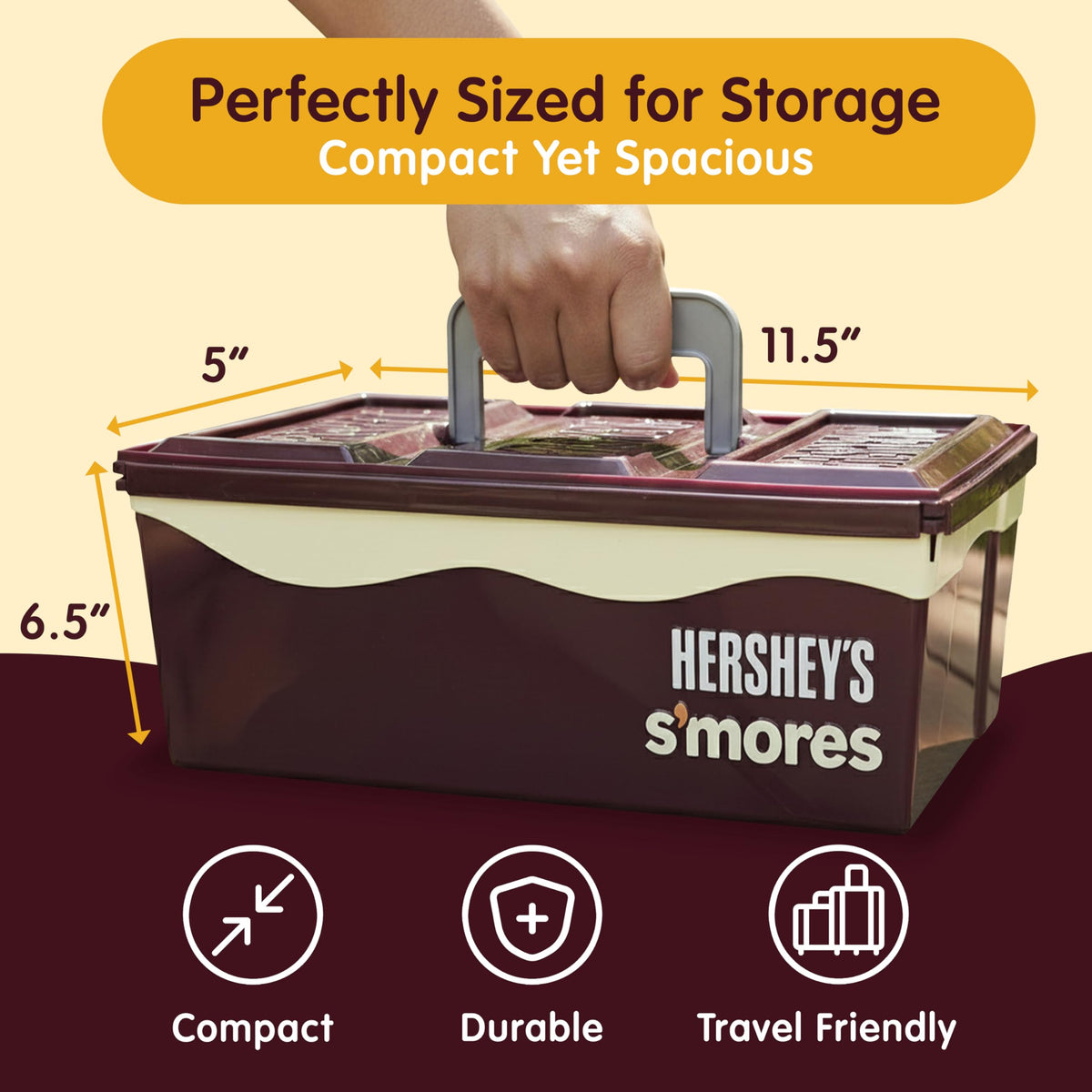 Mr. Bar-B-Q Hershey's Smores Caddy removable tray simplifies setup.