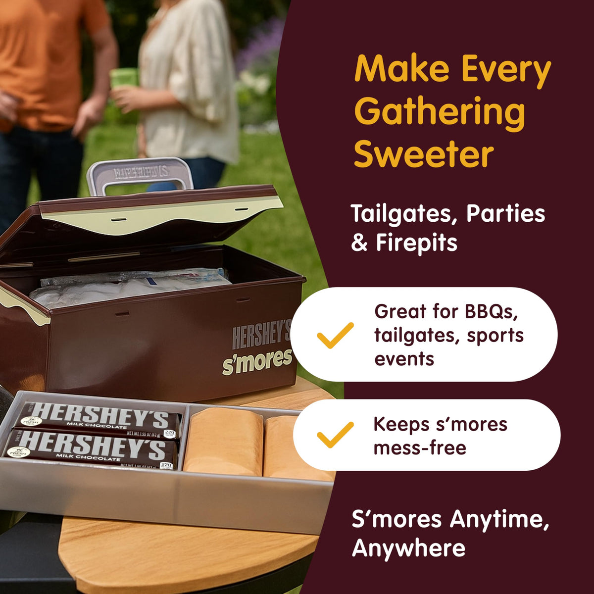 Mr. Bar-B-Q Hershey's Smores Caddy sturdy carry handle for effortless outdoor use.