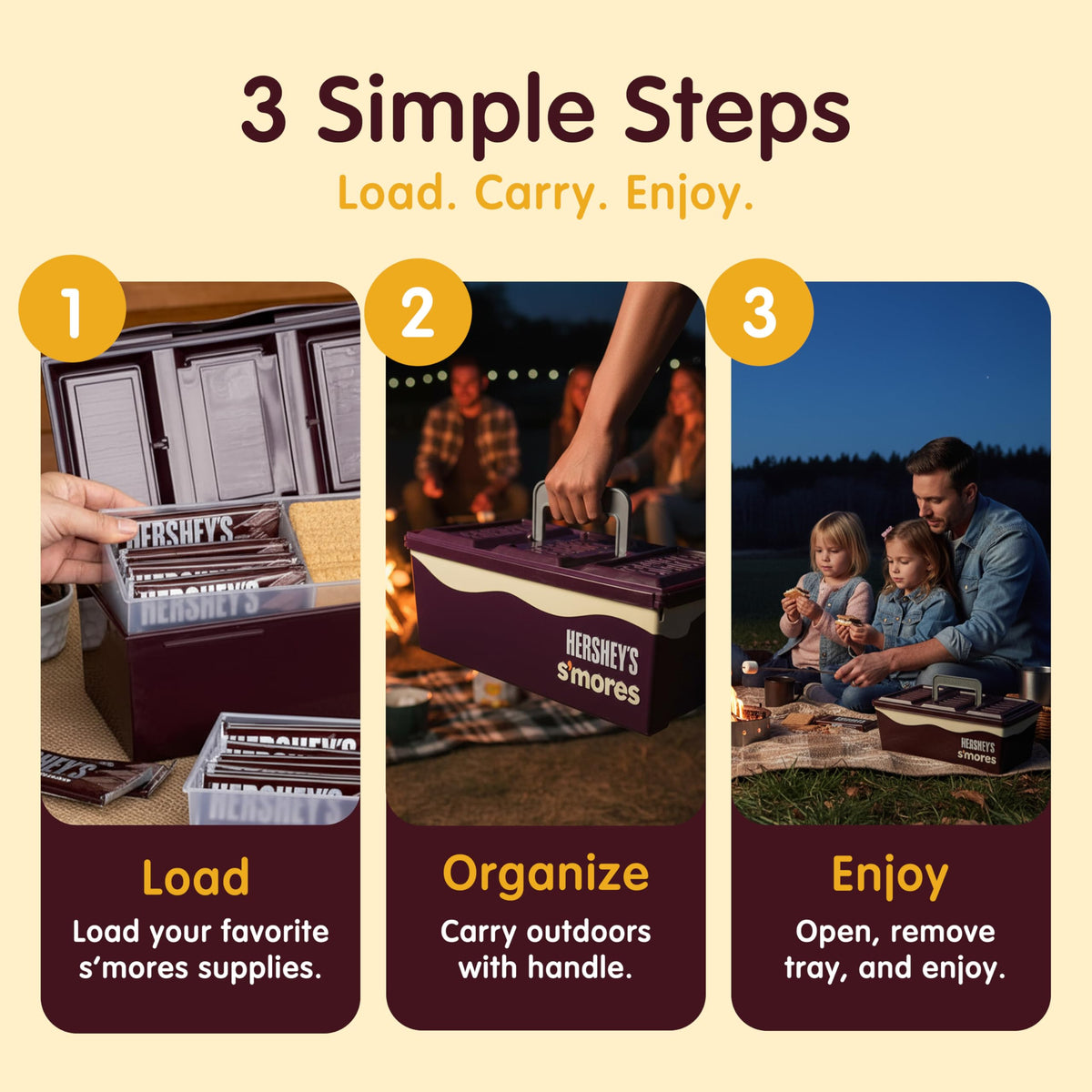 Mr. Bar-B-Q Hershey's Smores Caddy compact size fits outdoor adventures.