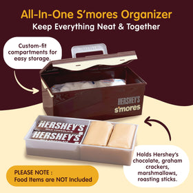 Mr. Bar-B-Q smores station box with carry handle for easy transport.