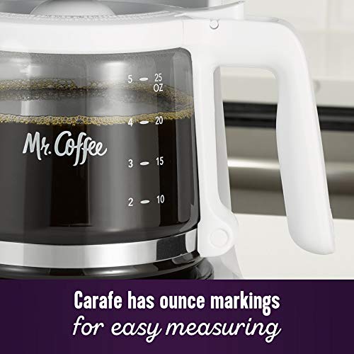 Mr. Coffee 5-Cup mini brewer ergonomic carafe ready to pour