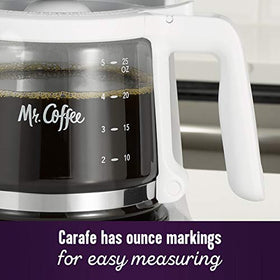 Mr. Coffee 5-Cup mini brewer ergonomic carafe ready to pour
