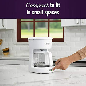 Mr. Coffee mini brewer pouring action, Grab-a-Cup Auto Pause in use