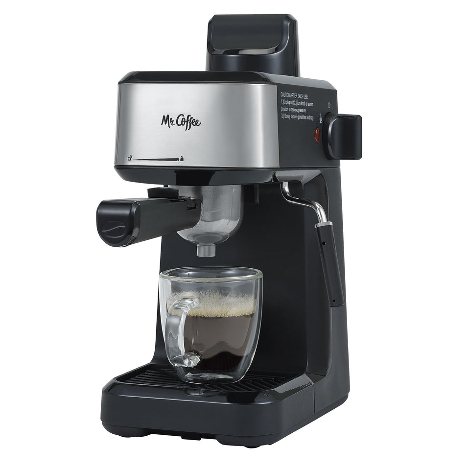 Mr. Coffee 4-Shot espresso portafilter delivering rich shots for cafe-style drinks at home