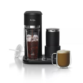 Mr. Coffee 4-in-1 hot coffee view highlights quick single-serve brewing.