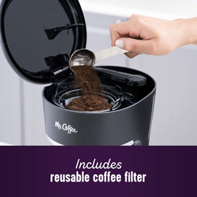 Mr. Coffee auto shut-off after two hours enhances energy safety.