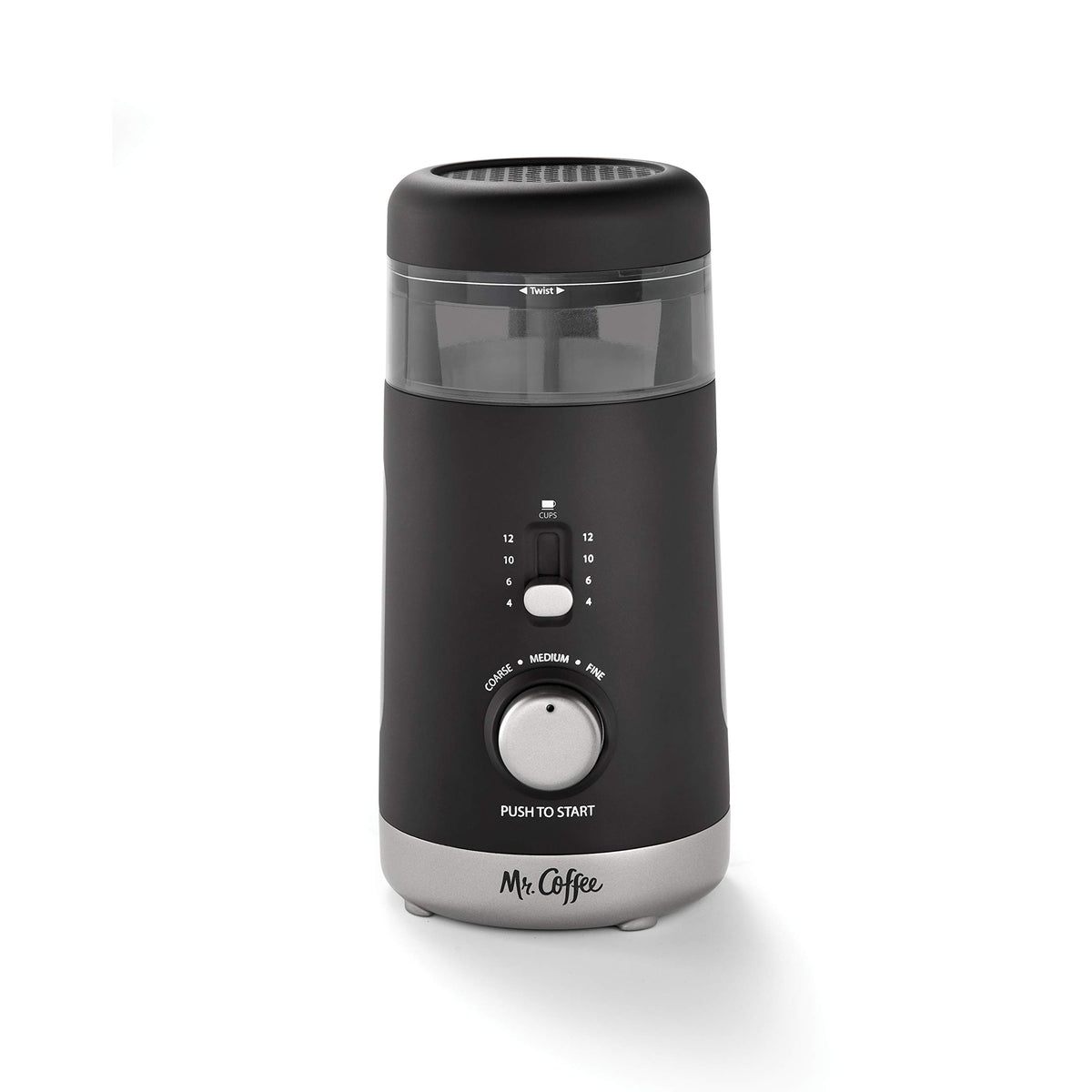 Mr Coffee Automatic Grinder with stainless steel blades for quick even grinding