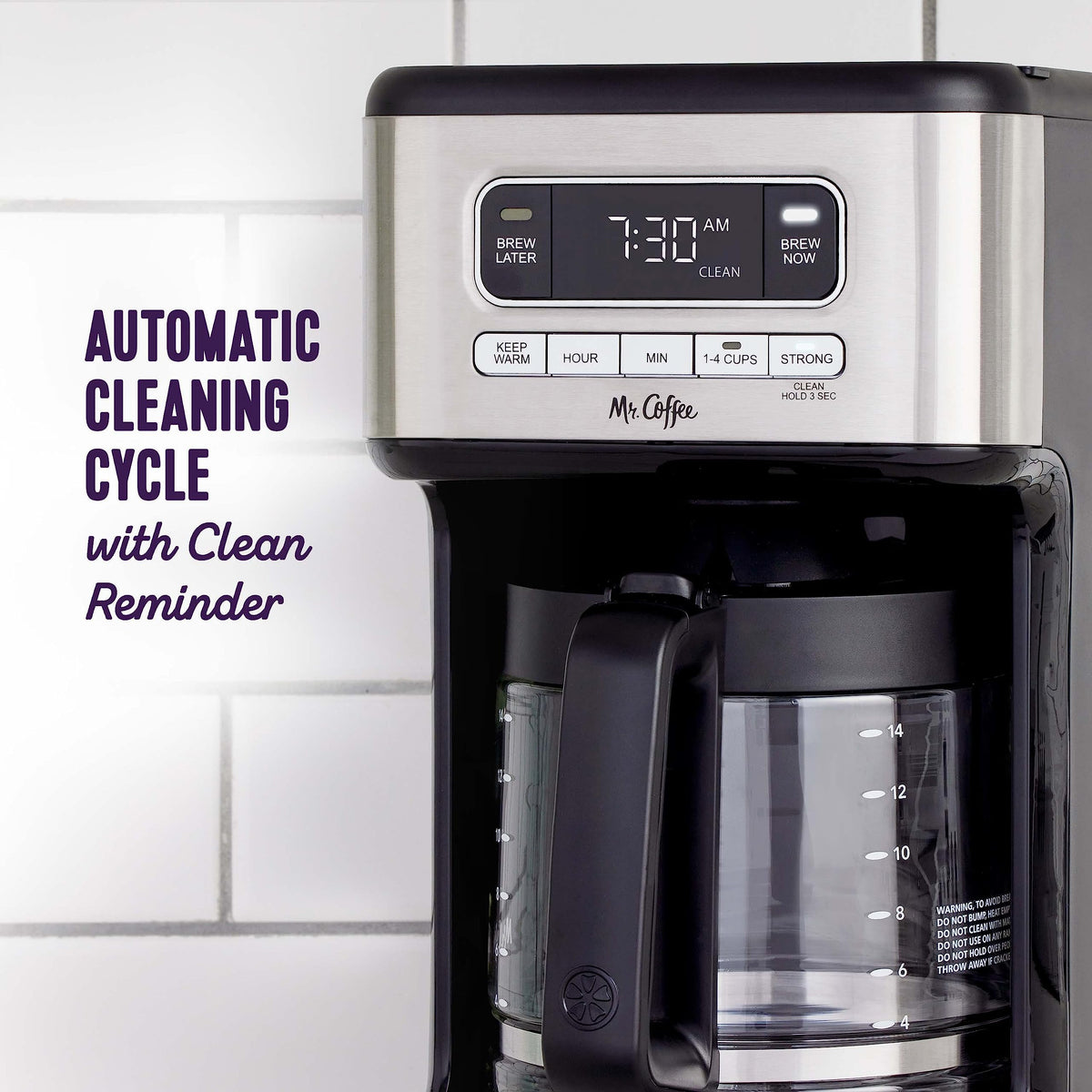 Mr. Coffee brew-later function for wake-up coffee