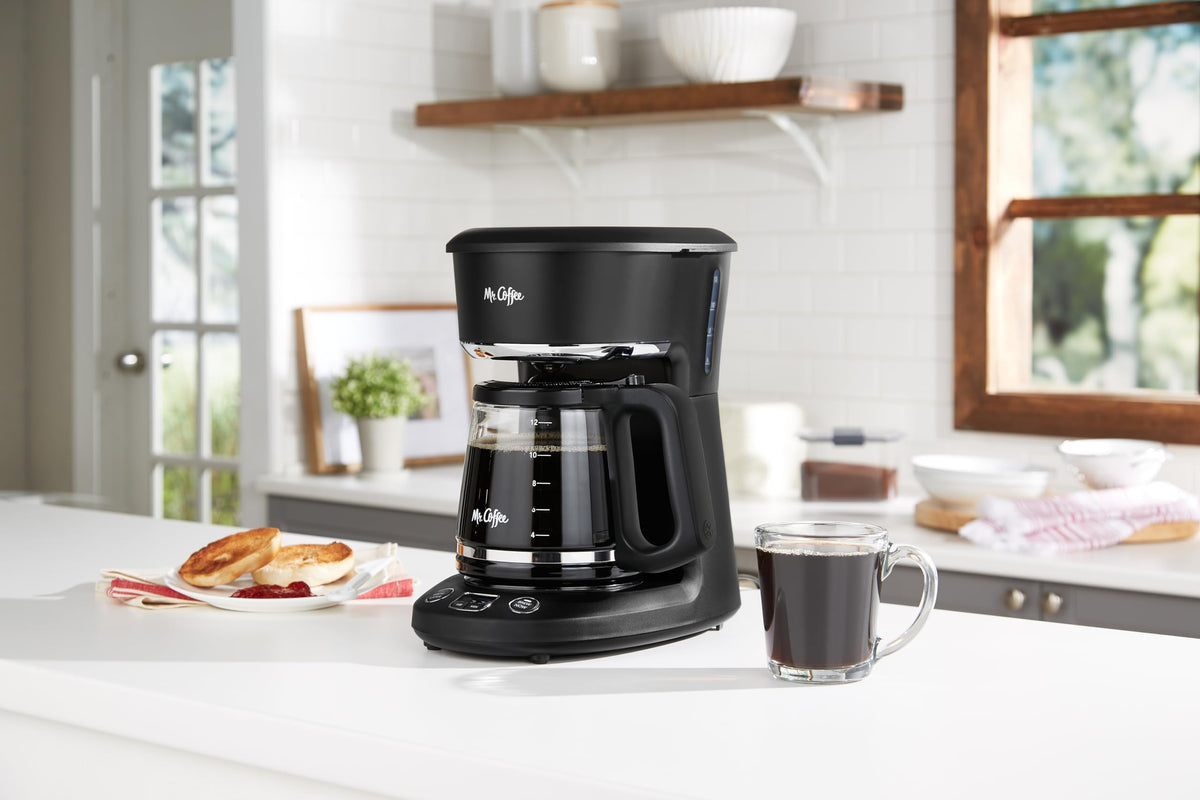 Mr. Coffee carafe features convenient cup markings for precise brew portions.