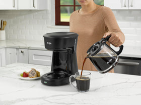 Mr. Coffee carafe includes flavor-seal lid to help preserve aroma during serving.
