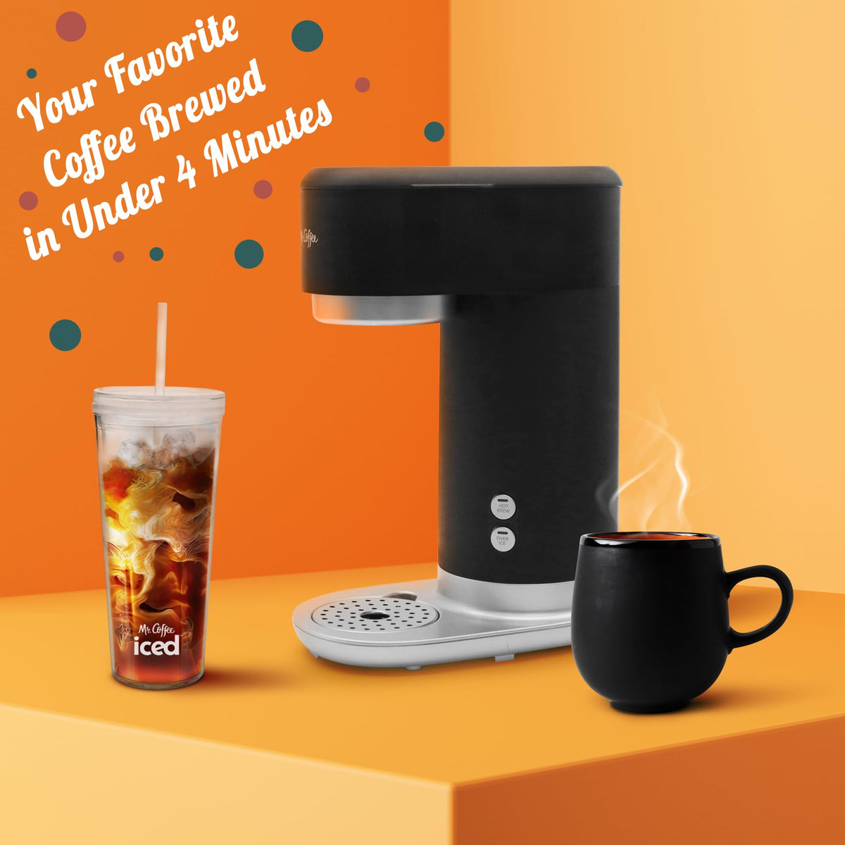 Easy measuring scoop ensures the perfect coffee-to-water balance.