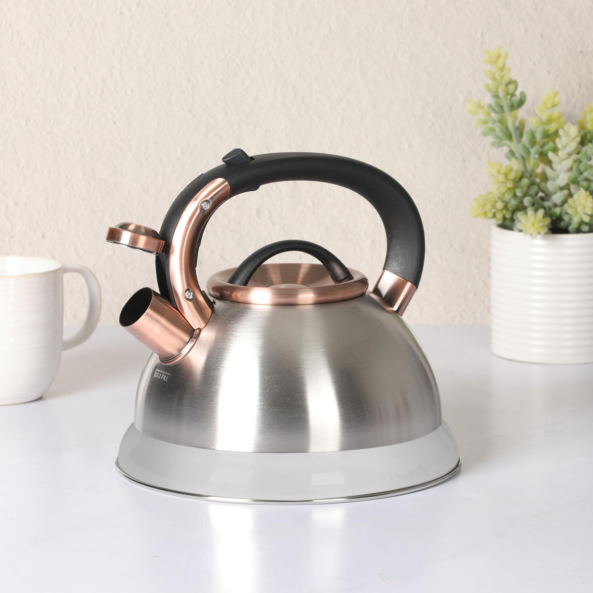 Mr. Coffee Flintshire matte stainless-steel exterior for durable, even heating.