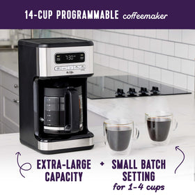 Mr. Coffee stainless-steel body viewed from the front for durability