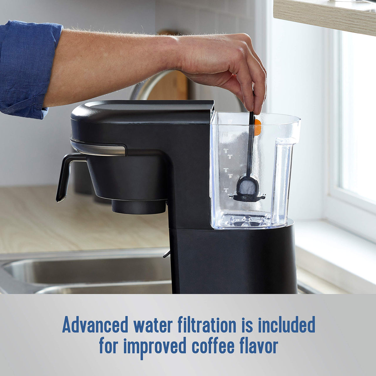 Mr. Coffee Grab-a-Cup Auto Pause demonstrates convenient early cup option.