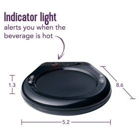 Close-up of Mr. Coffee mug warmer's 17-watt heating surface for steady warmth