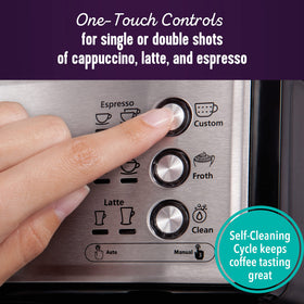 Mr. Coffee one touch control panel for easy drink selections