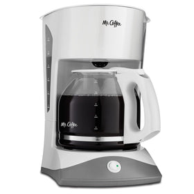 Mr. Coffee Simple Brew 12-Cup front view shows a compact counter-friendly design for easy daily use.