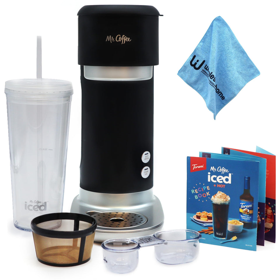 Mr. Coffee single-serve iced and hot coffee maker delivers customizable brews in minutes.