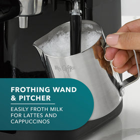 Mr. Coffee steam brewing system for bold espresso and authentic cafe flavors