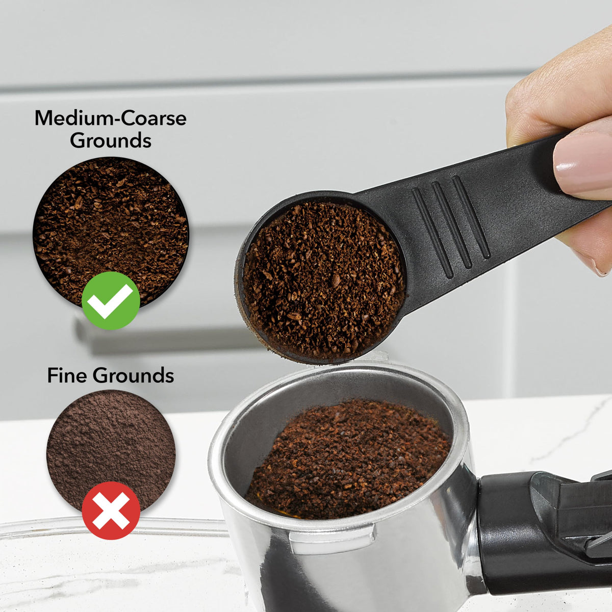 Mr. Coffee water pitcher with measurements for consistent espresso and steam