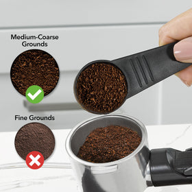 Mr. Coffee water pitcher with measurements for consistent espresso and steam