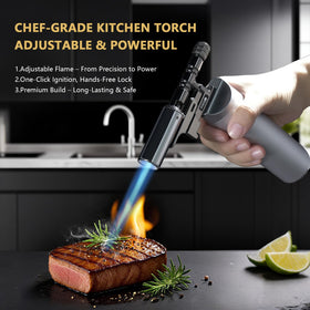 MR.COUNT torch with one-handed-ignition for quick kitchen use