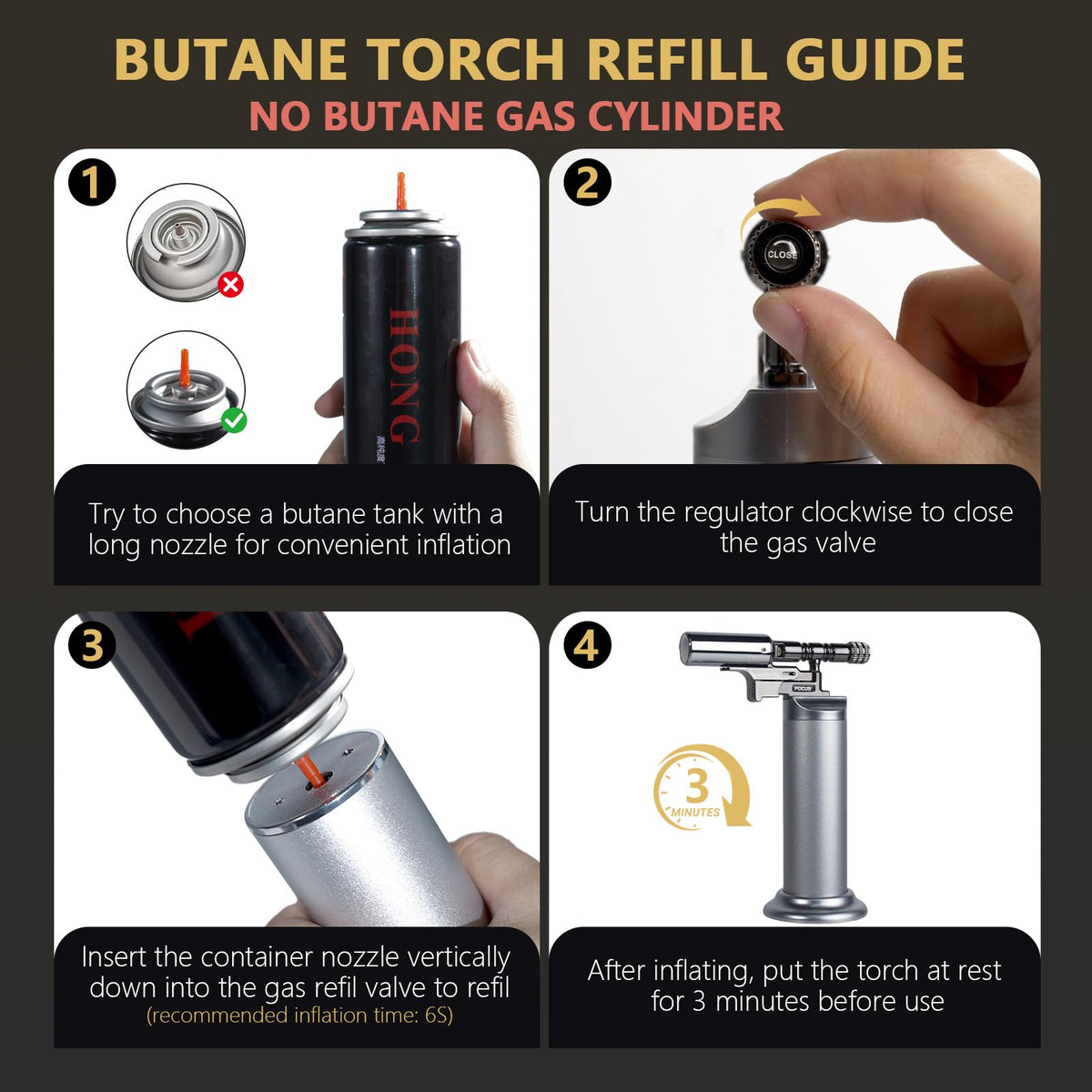 MR.COUNT torch refillable with standard-butane gas not included