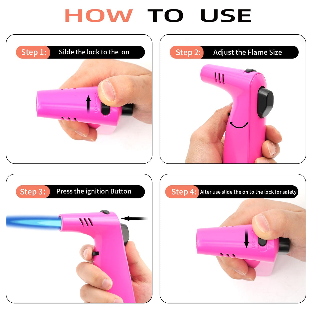 MR.COUNT metal-bodied torch with ergonomic grip for durable kitchen use.
