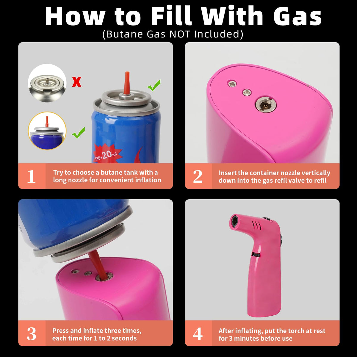 MR.COUNT universal refill valve fits most butane brands for quick topping up.