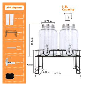 MR.KIANGCI glass dispenser spigot close-up shows leak-resistant seal