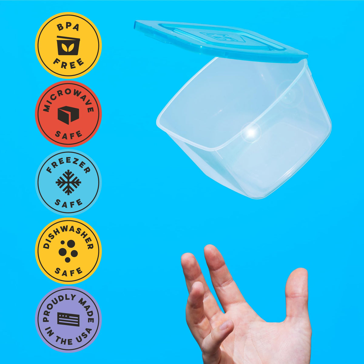 MR. LID 16 oz container with attached lid for mid-size storage