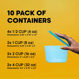 MR. LID 8 oz container with attached lid ideal for snacks and meal prep