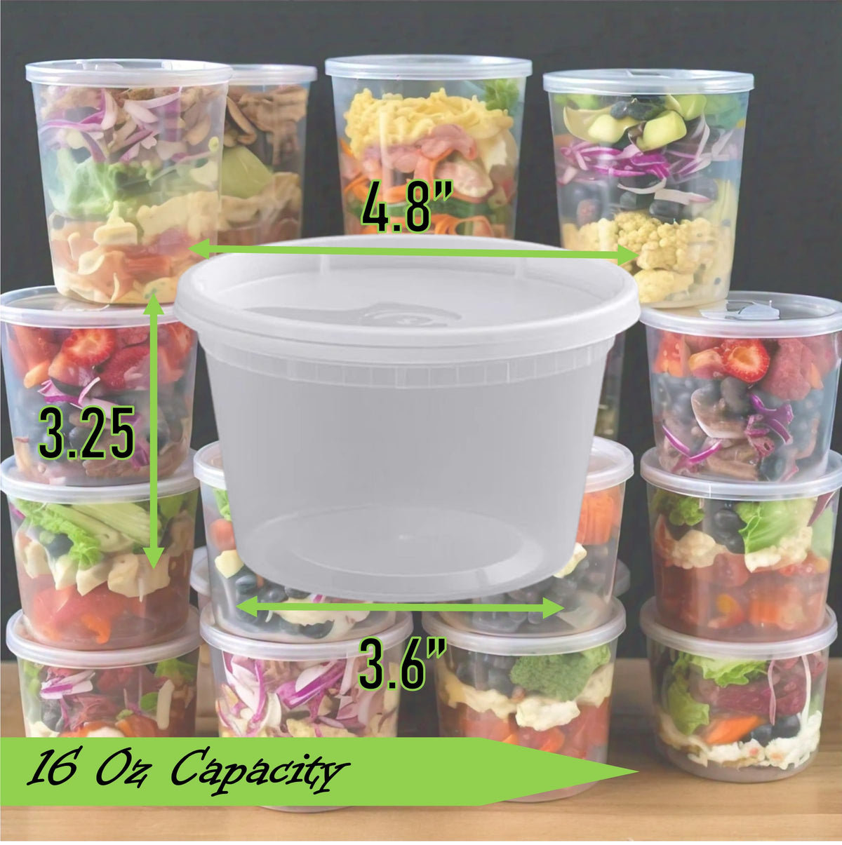 Mr Miracle 12 pack set of deli containers for organized meals at home.