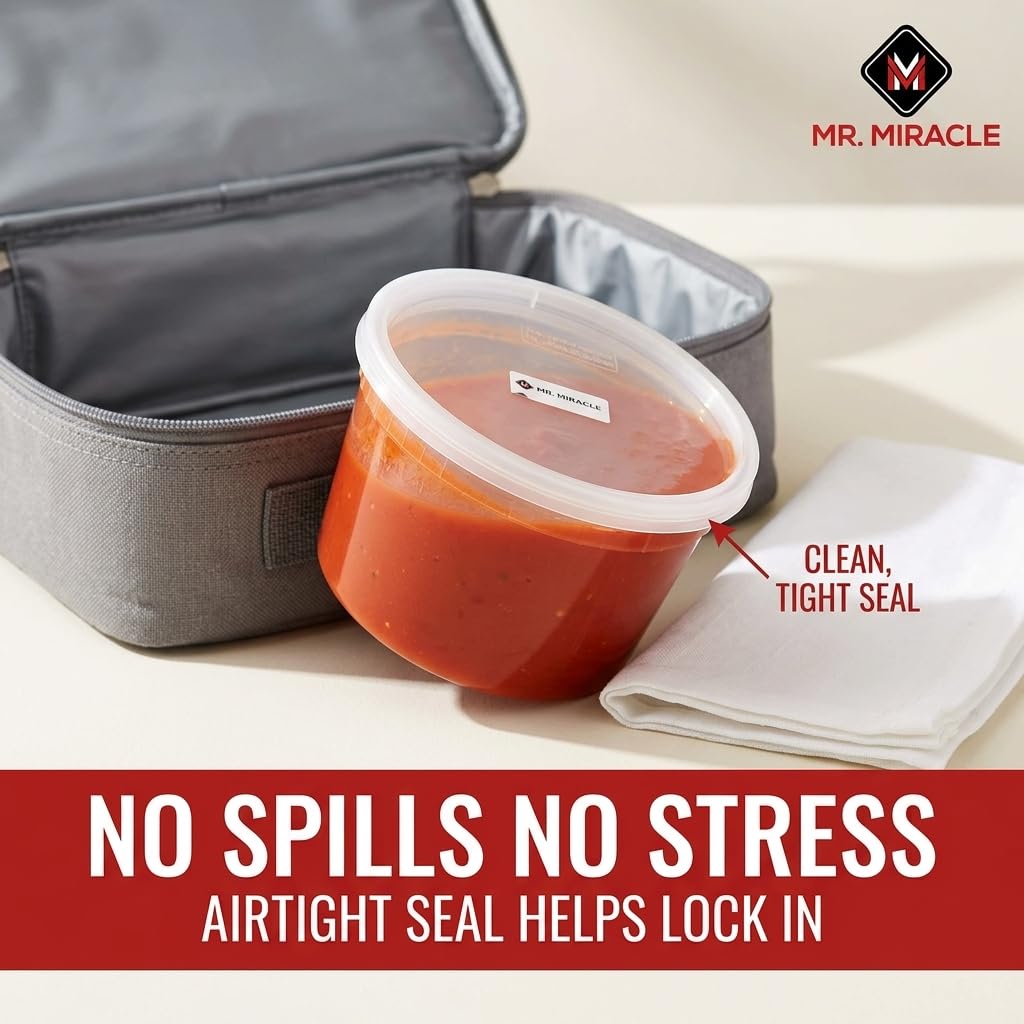 Mr Miracle dishwasher safe deli container simplifies cleaning after meal prep.