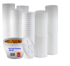 Mr Miracle 4oz foam bowl with lid, ideal for hot or cold servings.