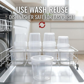 Mr Miracle reusable plastic food storage for eco friendly kitchen organization.